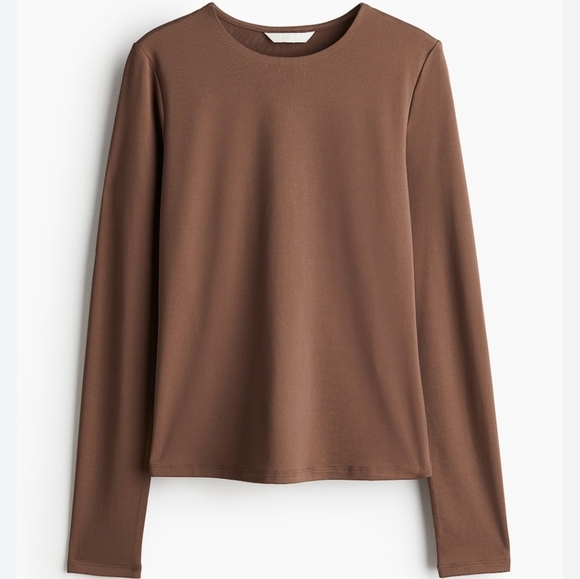 H&M Tops - H&M Classic Brown Long Sleeve Top